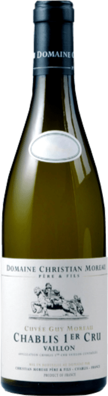 62,95 € Envoi gratuit | Vin blanc Domaine Christian Moreau Vaillons Guy Moreau A.O.C. Chablis Premier Cru Bourgogne France Chardonnay Bouteille 75 cl