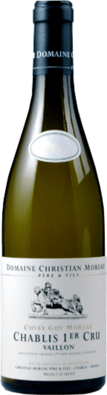 62,95 € Spedizione Gratuita | Vino bianco Domaine Christian Moreau Vaillons Guy Moreau A.O.C. Chablis Premier Cru Borgogna Francia Chardonnay Bottiglia 75 cl