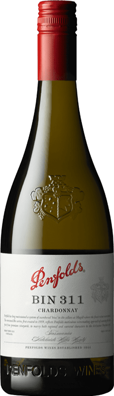 43,95 € Envío gratis | Vino blanco Penfolds Bin 311 Australia Chardonnay Botella 75 cl
