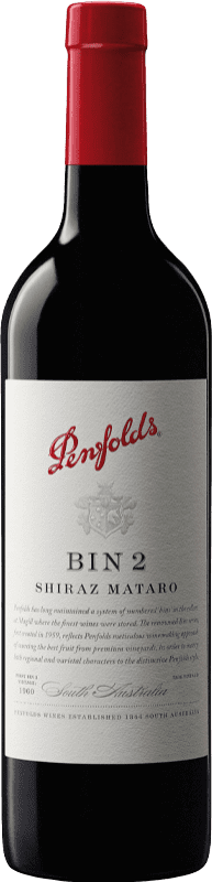 36,95 € Бесплатная доставка | Красное вино Penfolds Bin 2 Shiraz Mataró I.G. Barossa Valley Долина Баросса Австралия Syrah — Сира, Mataró — Матаро 75 cl