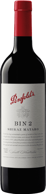 39,95 € Free Shipping | Red wine Penfolds Bin 2 Shiraz Mataró I.G. Barossa Valley Barossa Valley Australia Syrah, Mataró Bottle 75 cl