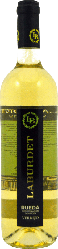 6,95 € 免费送货 | 白酒 Laburdet D.O. Rueda 卡斯蒂利亚莱昂 西班牙 Verdejo 瓶子 75 cl