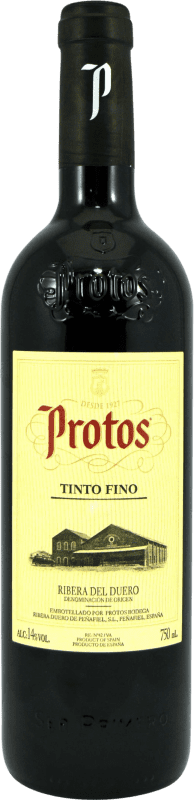 10,95 € 免费送货 | 红葡萄酒 Protos 10 Meses Fino — 菲诺 D.O. Ribera del Duero 卡斯蒂利亚莱昂 西班牙 Tempranillo — 丹魄 75 cl