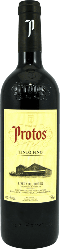 9,95 € Envio grátis | Vinho tinto Protos Tinto Fino 10 Meses D.O. Ribera del Duero Castela e Leão Espanha Tempranillo Garrafa 75 cl