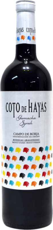 6,95 € 免费送货 | 红酒 Bodegas Aragonesas Coto de Hayas Garnacha Syrah D.O. Campo de Borja 阿拉贡 西班牙 Syrah, Grenache 瓶子 75 cl