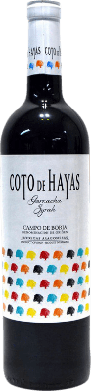 6,95 € Envio grátis | Vinho Tinto Bodegas Aragonesas Coto de Hayas Garnacha Syrah D.O. Campo de Borja Aragão Espanha Syrah, Garnacha — Grenache Garrafa 75 cl