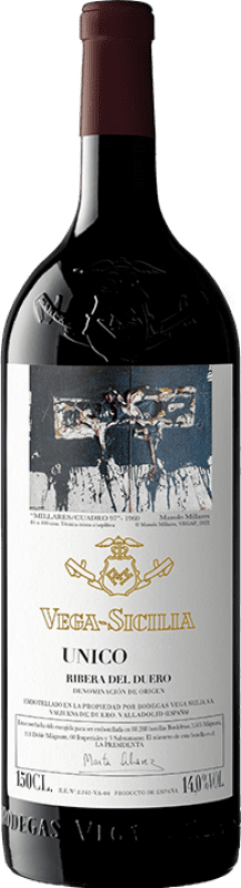927,95 € Бесплатная доставка | Красное вино Vega Sicilia Único Резерв D.O. Ribera del Duero Кастилия-Леон Испания Tempranillo, Cabernet Sauvignon бутылка Магнум 1,5 L
