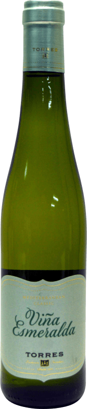 7,95 € Free Shipping | White wine Torres Viña Esmeralda D.O. Penedès Catalonia Spain Muscat of Alexandria, Gewürztraminer, Muscatel Small Grain Half Bottle 37 cl