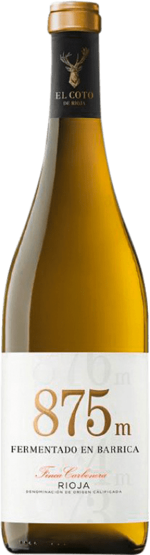 14,95 € Envio grátis | Vinho Branco Coto de Rioja 875 M Finca Carbonera D.O.Ca. Rioja La Rioja Espanha Chardonnay 75 cl