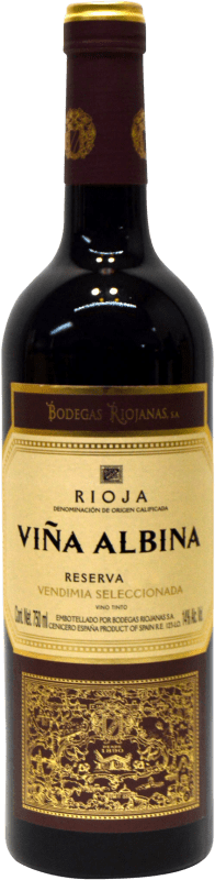 9,95 € Free Shipping | Red wine Bodegas Riojanas Viña Albina Reserve D.O.Ca. Rioja The Rioja Spain Tempranillo, Graciano, Mazuelo Bottle 75 cl
