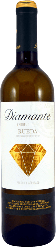 5,95 € Spedizione Gratuita | Vino bianco Bodegas Franco Españolas Diamante D.O. Rueda Castilla y León Spagna Verdejo Bottiglia 75 cl