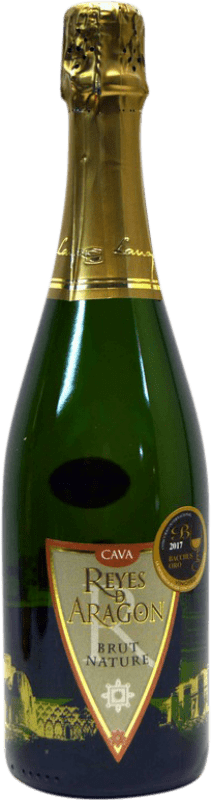 7,95 € Kostenloser Versand | Weißer Sekt Langa Reyes de Aragón Brut Natur D.O. Cava Aragón Spanien Macabeo, Chardonnay Flasche 75 cl