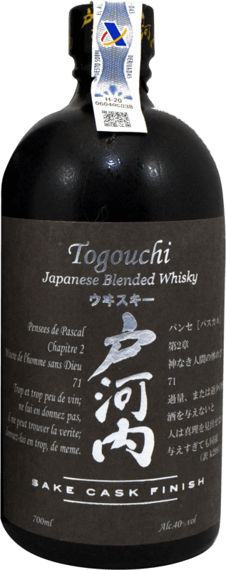 74,95 € Envio grátis | Whisky Blended Togouchi Kiwami Sake Cask Finish — Afinado em Barrica Japão Garrafa 70 cl
