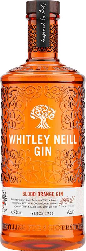 29,95 € Envio grátis | Gin Whitley Neill Blood Orange Gin Reino Unido Garrafa 70 cl