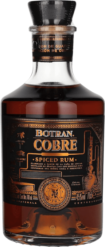59,95 € Envio grátis | Rum Licorera Quezalteca Botran Cobre Spiced Guatemala Garrafa 70 cl