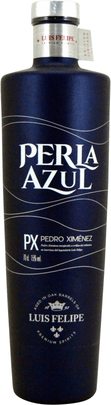 46,95 € Envio grátis | Vinho fortificado Rubio Perla Azul Espanha Pedro Ximénez Garrafa 70 cl