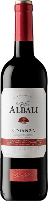 6,95 € Spedizione Gratuita | Vino Rosso Félix Solís Viña Albali Crianza — Invecchiato in Botte D.O. Valdepeñas Castilla-La Mancha Spagna Tempranillo Bottiglia 75 cl
