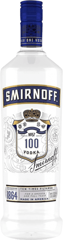 31,95 € Envío gratis | Vodka Smirnoff Blue Ten Times Filtered Rusia Botella 1 L