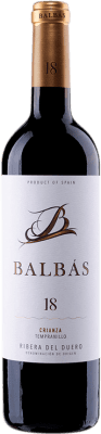 26,95 € Spedizione Gratuita | Vino Rosso Balbás 18 Meses Crianza — Invecchiato in Botte D.O. Ribera del Duero Castilla y León Spagna Tempranillo, Cabernet Sauvignon 75 cl