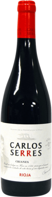 10,95 € Spedizione Gratuita | Vino rosso Carlos Serres Crianza D.O.Ca. Rioja La Rioja Spagna Tempranillo, Grenache Bottiglia 75 cl