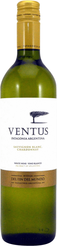 12,95 € 免费送货 | 白葡萄酒 Fin del Mundo Ventus Sauvignon Blanc Chardonnay I.G. Mendoza 门多萨 阿根廷 Chardonnay — 莎当妮, Sauvignon — 苏维浓 瓶子 75 cl