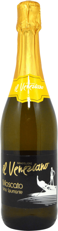 6,95 € Envío gratis | Vino blanco CVC Moscato Il Veneziano D.O.C.G. Moscato d'Asti Italia Moscatel Amarillo Botella 75 cl