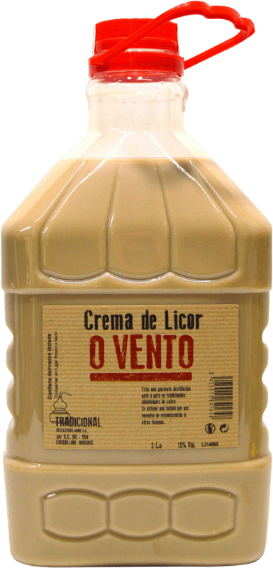 33,95 € Envio grátis | Licor Creme Miño Crema de Orujo o Vento Espanha Garrafão 3 L