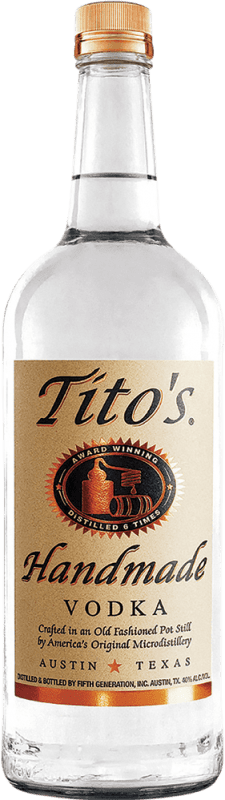 32,95 € Envío gratis | Vodka Fifth Generation Tito's Handmade Estados Unidos Botella 1 L