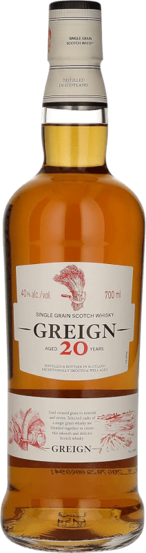 46,95 € Envio grátis | Whisky Single Malt Greign Single Grain Reino Unido 20 Anos Garrafa 70 cl