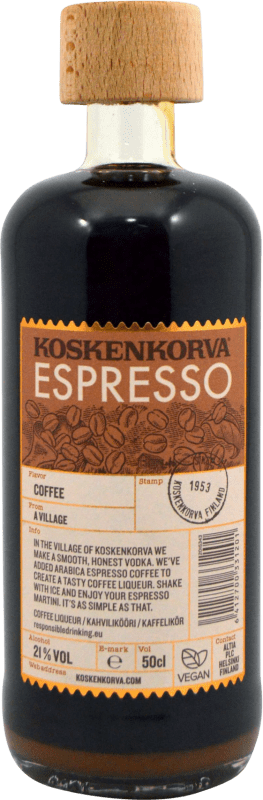 12,95 € Envío gratis | Vodka Koskenkorva Finlandia Botella Medium 50 cl Caffè Espresso — Café Expreso