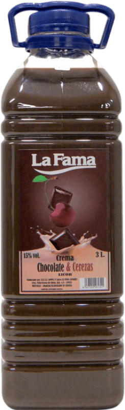 21,95 € Envío gratis | Licores La Fama Crema de Chocolate y Cerezas España Garrafa 3 L