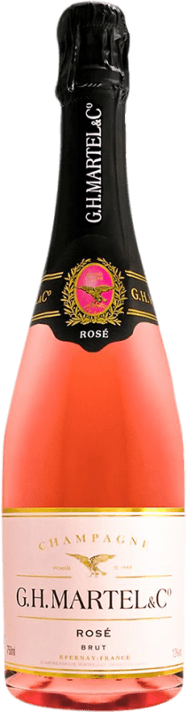 58,95 € 免费送货 | 玫瑰气泡酒 G.H. Martel Rosé 香槟 A.O.C. Champagne 香槟酒 法国 瓶子 75 cl