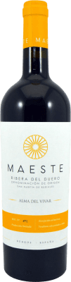 14,95 € 免费送货 | 红酒 Maeste Alma del Vivar 年轻的 D.O. Ribera del Duero 卡斯蒂利亚莱昂 西班牙 Tempranillo, Merlot 瓶子 75 cl