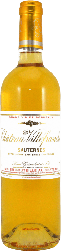 29,95 € Бесплатная доставка | Белое вино Henri Guinalbert Château Villefranche A.O.C. Sauternes Франция Sauvignon White, Muscatel Small Grain, Sémillon бутылка 75 cl