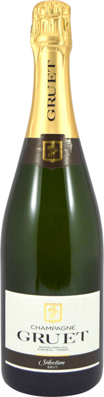 22,95 € Envio grátis | Espumante branco Gruet Sélection Brut A.O.C. Champagne Champagne França Pinot Preto, Chardonnay Garrafa 75 cl