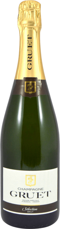 22,95 € 免费送货 | 白起泡酒 Gruet Brut — 起泡酒 干型 甄选 A.O.C. Champagne 香槟酒 法国 Pinot Noir — 黑皮诺, Chardonnay — 莎当妮 75 cl
