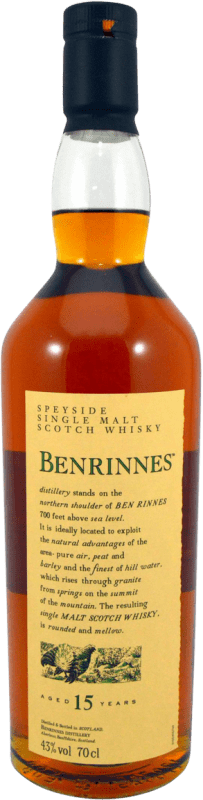 108,95 € Envoi gratuit | Single Malt Whisky Benrinnes Speyside Royaume-Uni 15 Ans Bouteille 70 cl