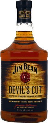 29,95 € Envio grátis | Whisky Bourbon Jim Beam Devil's Cut Estados Unidos Garrafa 1 L