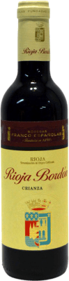 4,95 € Envoi gratuit | Vin rouge Bodegas Franco Españolas Bordón Crianza D.O.Ca. Rioja La Rioja Espagne Tempranillo, Grenache Tintorera Demi- Bouteille 37 cl