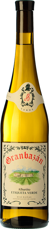 11,95 € 免费送货 | 白酒 Agro de Bazán Granbazán Etiqueta Verde D.O. Rías Baixas 加利西亚 西班牙 Albariño 瓶子 75 cl