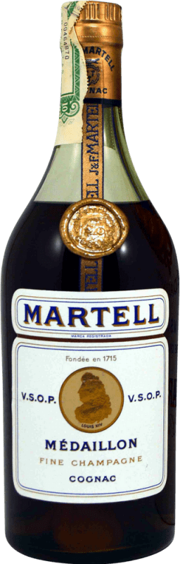 39,95 € Spedizione Gratuita | Cognac Martell V.S.O.P. Esemplare da Collezione anni '70 A.O.C. Cognac Francia Bottiglia Jéroboam-Doppio Magnum 3 L