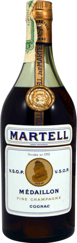 42,95 € 免费送货 | 干邑白兰地 Martell 1970's VSOP Very Superior Old Pale — 特优陈年淡色 A.O.C. Cognac 法国 双大瓶 — Jeroboam-Double Magnum 3 L 收藏品 不可食用
