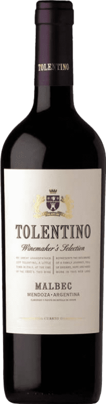 15,95 € Kostenloser Versand | Rotwein Cuarto Dominio Tolentino Winemaker's Selection I.G. Mendoza Mendoza Argentinien Malbec Flasche 75 cl