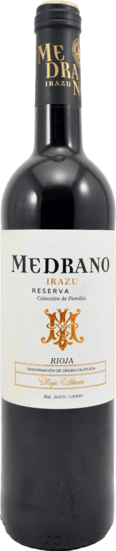 12,95 € 免费送货 | 红酒 Medrano Irazu 预订 D.O.Ca. Rioja 拉里奥哈 西班牙 Tempranillo 瓶子 75 cl