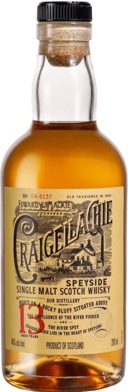 32,95 € Free Shipping | Whisky Single Malt Craigellachie Malt Scotland United Kingdom 13 Years Small Bottle 20 cl