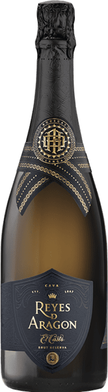 8,95 € 免费送货 | 白起泡酒 Langa Reyes de Aragón El Casto 香槟 预订 D.O. Cava 西班牙 Macabeo, Chardonnay 瓶子 75 cl
