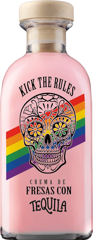 15,95 € Envío gratis | Tequila Lasil Kick The Rules Crema de Fresas con Tequila Pride Edition España Botella 70 cl