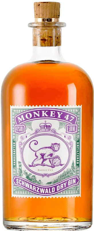 81,95 € 免费送货 | 金酒 Gin Black Forest Monkey 47 Schwarzwald Cut Barrel — 桶 德国 中瓶装 50 cl