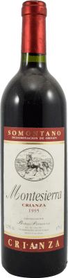 11,95 € Envío gratis | Vino Tinto Pirineos Montesierra 1995 Crianza D.O. Somontano Aragón España Tempranillo, Merlot, Cabernet Sauvignon 75 cl Ejemplar Coleccionista No Apto para Consumo