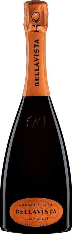 57,95 € 免费送货 | 白起泡酒 Bellavista Alma Grande Cuvée 香槟 D.O.C.G. Franciacorta 伦巴第 意大利 Pinot Black, Chardonnay, Pinot White 瓶子 75 cl